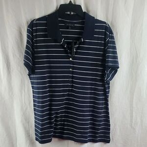 The Limited Men's XXL Blue & White Striped Polo Shirt